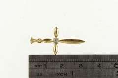 14K Yellow Gold Diamond Cross Christian Faith Vintage Charm/Pendant