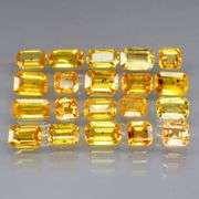 Glittering 7.94ct set of golden Songean Sapphires