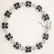 Stunning 3.00CTW Tanzanite & 2.00CTW White Topaz Bracelet in Sterling Silver
