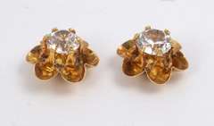 Vintage Buttercup White Sapphire Earrings