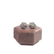 14K WHITE GOLD PAVE EARRINGS
