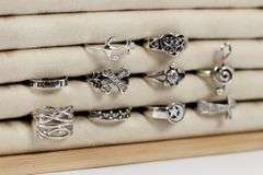Sterling Silver Curated Ring Assortment Various Sizes & Styles (10 Ring Lot)