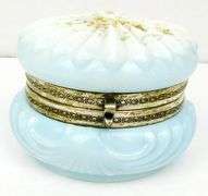 Antique Wavecrest Handpainted Glass Box