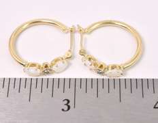 Simply Beautiful Opal Hoop Earrings In 14K Yellow Gold