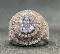 4.00 C.T. T.W. CIRCLE CHAMPIONSHIP STYLE MENS ROSE GOLD ROUND DIAMOND RING