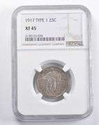 XF45 1917 Standing Liberty Quarter Type 1 NGC