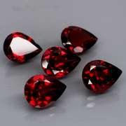 Amazing 8.87ct pear cut cherry red Garnet set