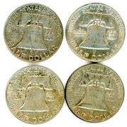 4 Different Silver Franklin Half Dollars 1961-D-1963-D