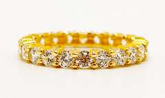 18kt Gold Plated Sterling Silver Gemstone Band Ring