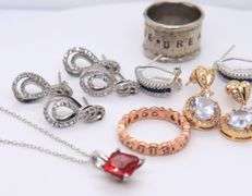 Group Lot of Vintage 925 Sterling Silver Miscallenous Jewelry