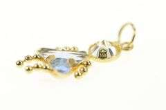 14K Yellow Gold Birthstone Baby September Sim. Sapphire Charm/Pendant