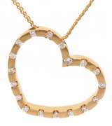 1.20ctw Diamond Open Heart Pendant Necklace in 18K