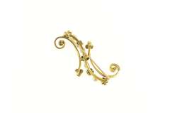 14K Yellow Gold 1940's Ruby Pearl Scroll Swirl Clover Ornate Pendant