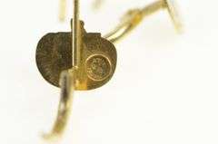 18K Yellow Gold Pumpkin Jack O Lantern Halloween Lever Back Earrings