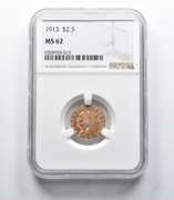 MS62 1913 $2.50 Indian Head Gold Quarter Eagle NGC