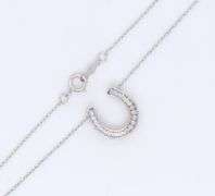 Dazzling White Gold Diamond Horseshoe Pendant on Chain Necklace