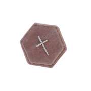 14K WHITE GOLD CROSS  WITH DIAMONDS