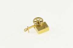 14K Yellow Gold 3D Vintage Ice Cream Cart Articulated Charm/Pendant