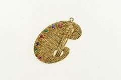 14K Yellow Gold 1960's Painters Pallet Artist Art Lover Charm/Pendant