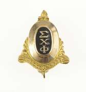 10K Yellow Gold Phi Chi Sigma Enamel Victorian Frat. Lapel Pin/Brooch
