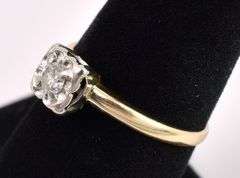 Elegant Solitaire Diamond Ring In 14K Yellow Gold