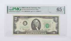 1976 $2 FRN FR# 1935-C* 1993 Coin & Currency Set PMG 65 EPQ GEM UNC