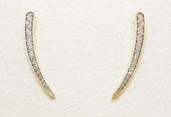 14kt Solid Yellow Gold & Diamond Earrings