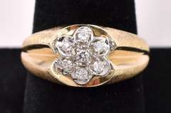 Sturdy Diamond Ring In 14K Yellow Gold