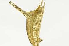 14K Yellow Gold Marlin Trophy Fishing Fish Ocean Animal Pendant