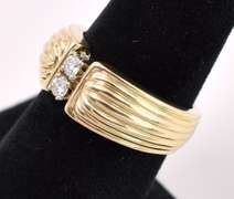 Sparkling Diamond Ring In 14K Yellow Gold