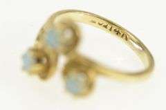 14K Yellow Gold Vintage Natural Opal Swirl Design Statement Ring