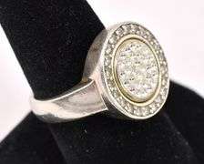 White Crystal Ring In Sterling Silver