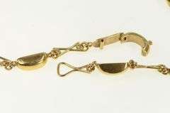 14K Yellow Gold Domed Bar X Link Vintage Retro Fashion Chain Necklace