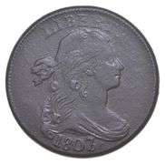 1807/6 Draped Bust Large Cent - Large Overdate - S.273
