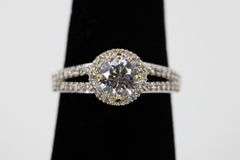 14k Yellow Gold Round Solitaire Engagement Band Ring Size 6.5