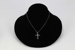 .925 Italian Sterling Silver Chain & Cross Pendant 20"