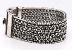 Vintage 925 Sterling Silver Wide Braided Bracelet