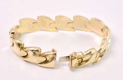 Fancy Link Chain Bracelet In 14K Yellow Gold