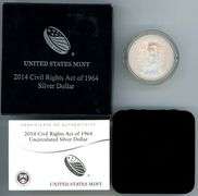 2014 Civil Rights Act Commemorative Proof Silver Dollar with Box/CoA