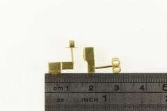 14K Yellow Gold Citrine Diamond Squared Vintage Stud Earrings