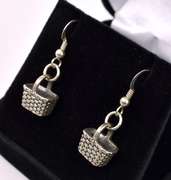 Basket Dangle Earrings In Sterling Silver