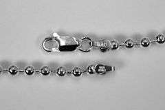Sterling Silver Italian Ball Bead Chain 3mm 925 Italy New Dog Tag Necklace 28"