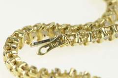 10K Yellow Gold 2.00 Ctw Wavy Link Classic Round Diamond Bracelet