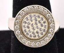 White Crystal Ring In Sterling Silver