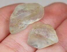 Natural 36.65ct uncut blue Topaz pair