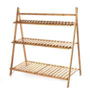 3 Tier Plant Stand Flower Pot Foldable Wooden Rack