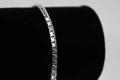 Sterling Silver Box Chain 2.4mm Genuine Solid 925 Italy Classic New Bracelet 7" inch