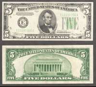 $5 1934-B FRN Philadelphia extremely fine