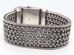 Vintage 925 Sterling Silver Wide Braided Bracelet