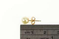 14K Yellow Gold 5.5mm Pearl Simple Vintage Classic Single Earring